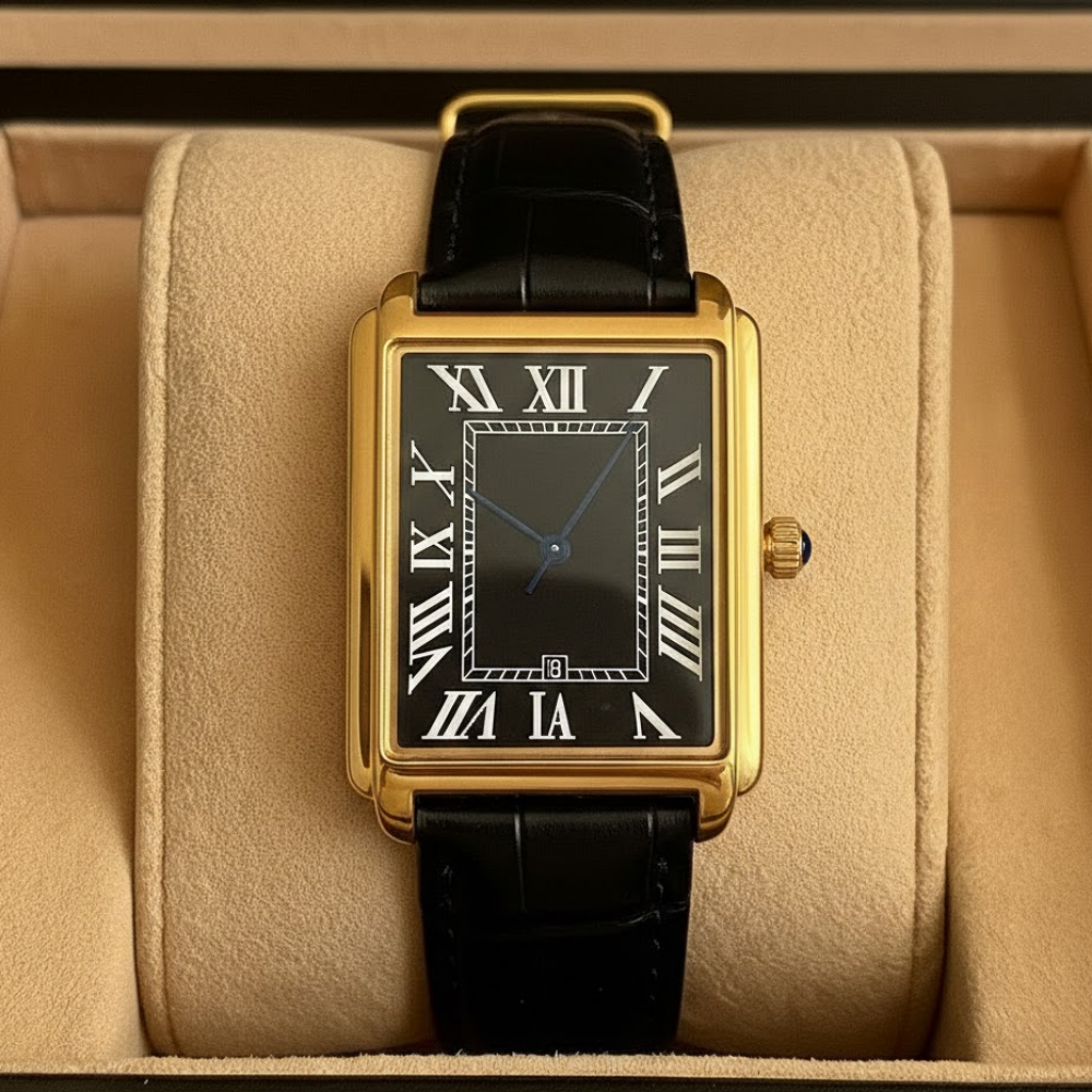 Orologio da uomo classico da sera quadrato analogico stile retrò
