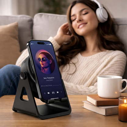 Bluetooth-Lautsprecher Induktions-Handyhalter Kabelloses Ladegerät