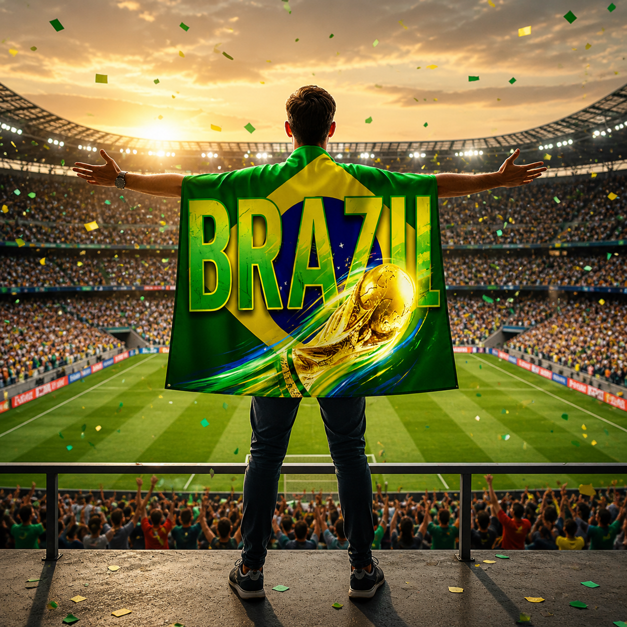 Brazil Flag World Cup Cape Sports Fan Gear