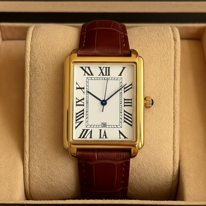 Orologio da uomo classico da sera quadrato analogico stile retrò