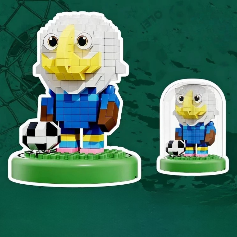 Set di mattoncini da costruzione Calcio Coppa del Mondo Giocattolo piccolo in plastica