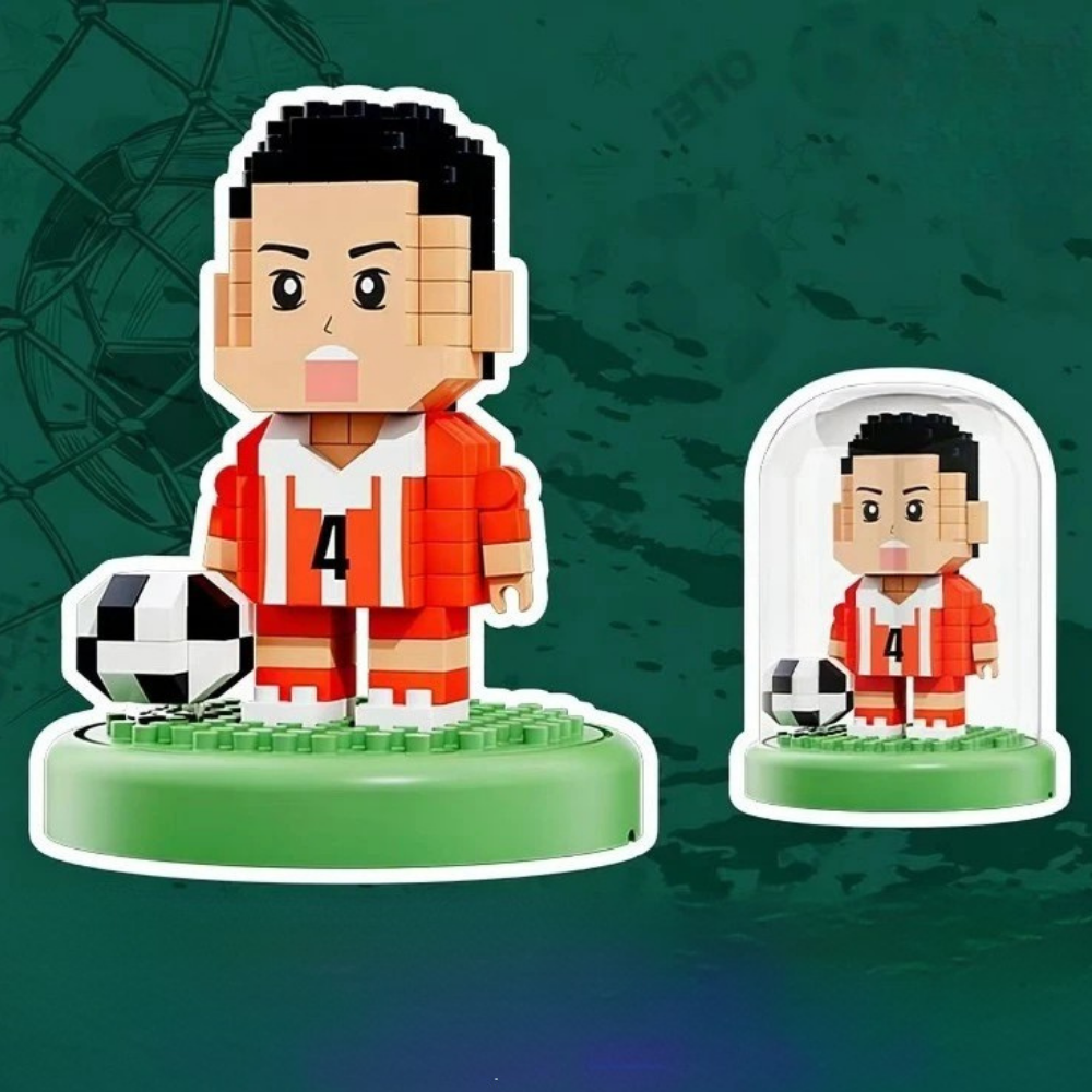 Set di mattoncini da costruzione Calcio Coppa del Mondo Giocattolo piccolo in plastica