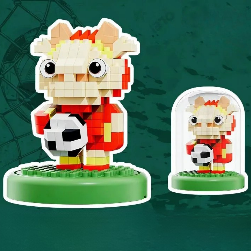 Set di mattoncini da costruzione Calcio Coppa del Mondo Giocattolo piccolo in plastica