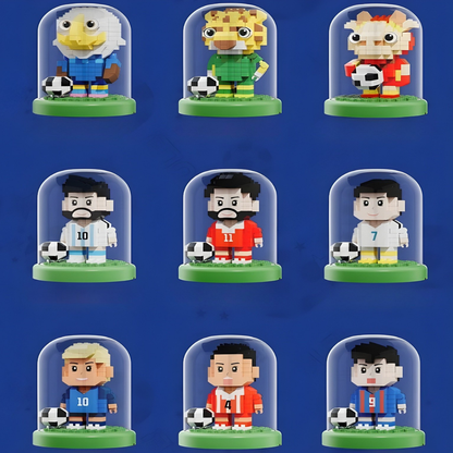 Set di mattoncini da costruzione Calcio Coppa del Mondo Giocattolo piccolo in plastica