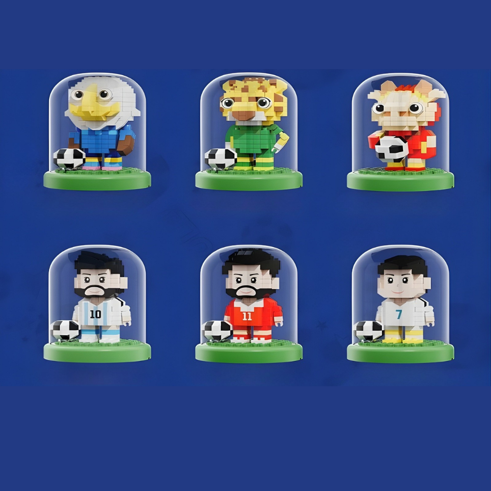 Set di mattoncini da costruzione Calcio Coppa del Mondo Giocattolo piccolo in plastica