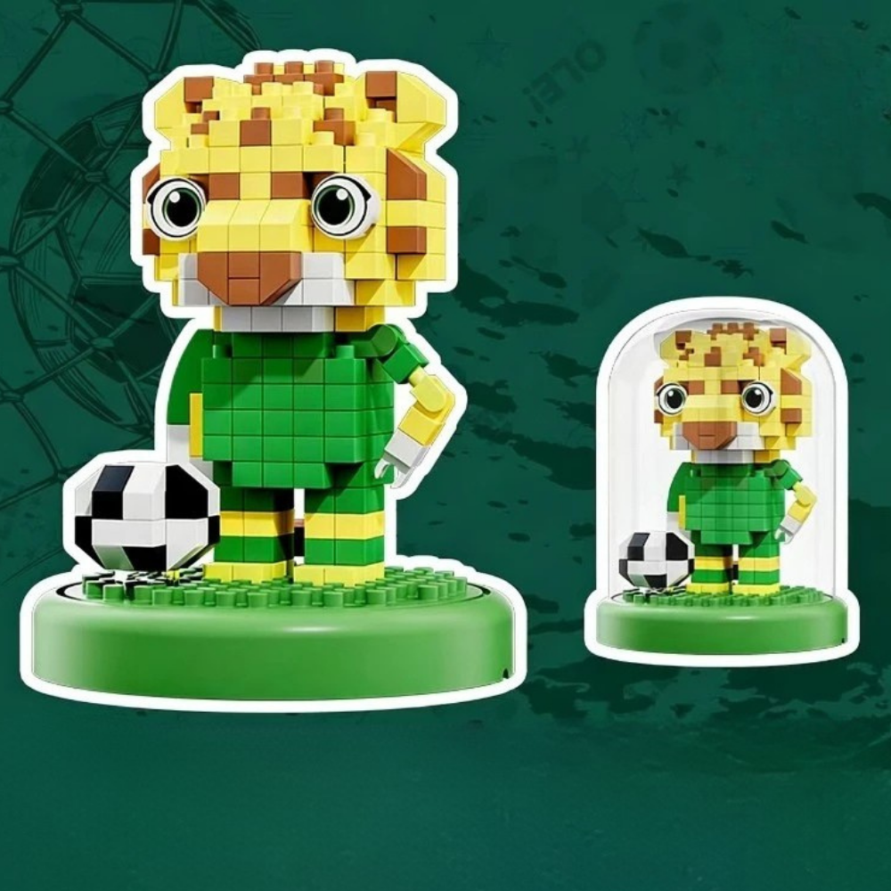 Set di mattoncini da costruzione Calcio Coppa del Mondo Giocattolo piccolo in plastica