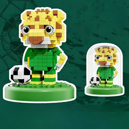 Set di mattoncini da costruzione Calcio Coppa del Mondo Giocattolo piccolo in plastica