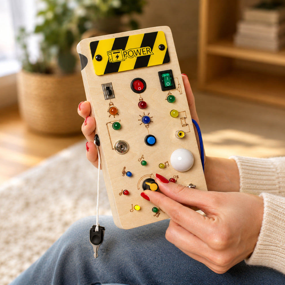 Tablero Ocupado Juguete Sensorial Panel de Actividad de Madera Juguete Educativo para Niños Pequeños