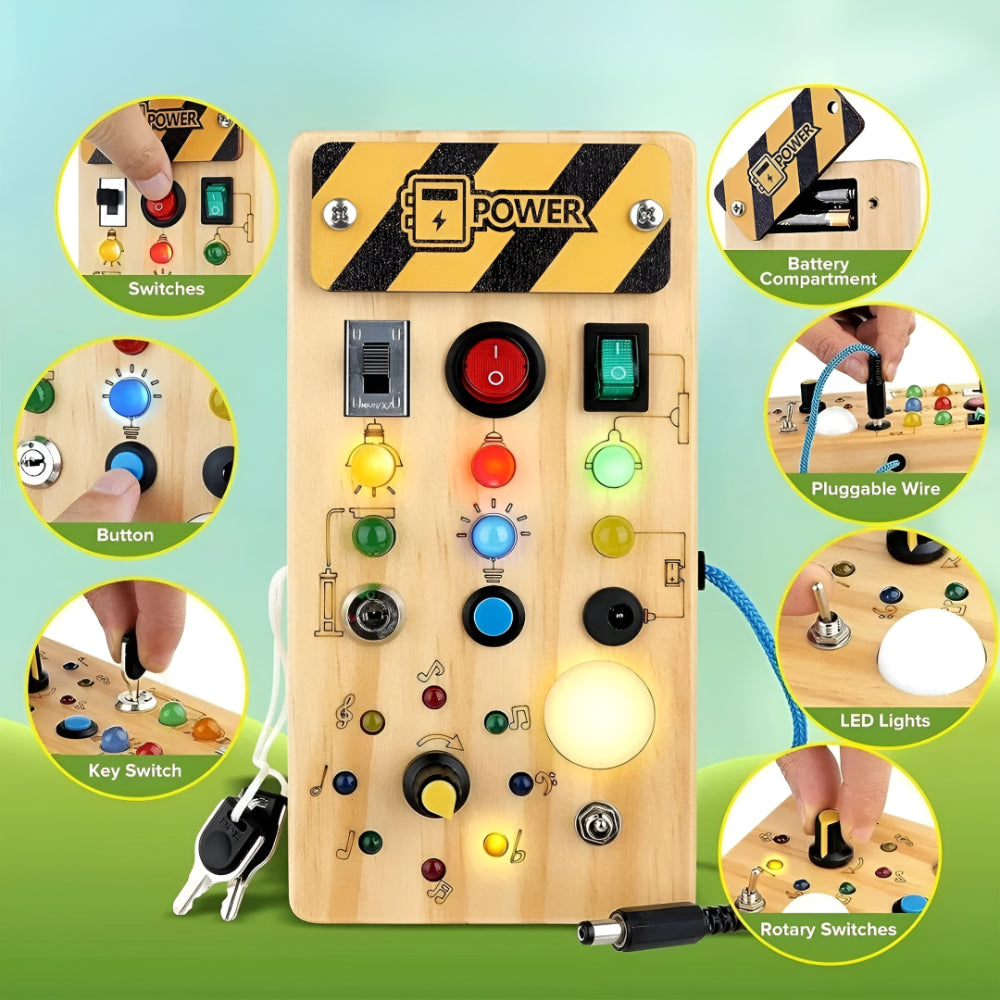 Tablero Ocupado Juguete Sensorial Panel de Actividad de Madera Juguete Educativo para Niños Pequeños