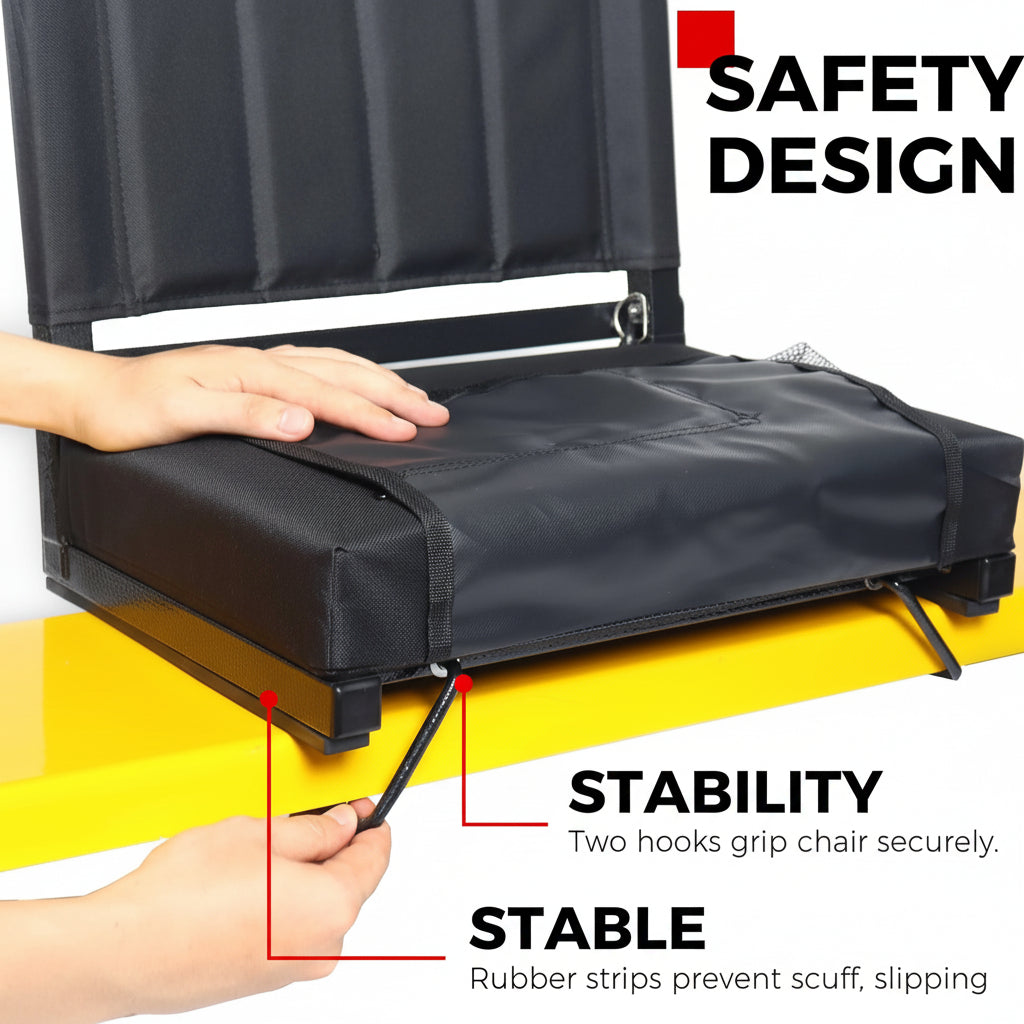 Silla Plegable Acolchada para Gradas con Respaldo