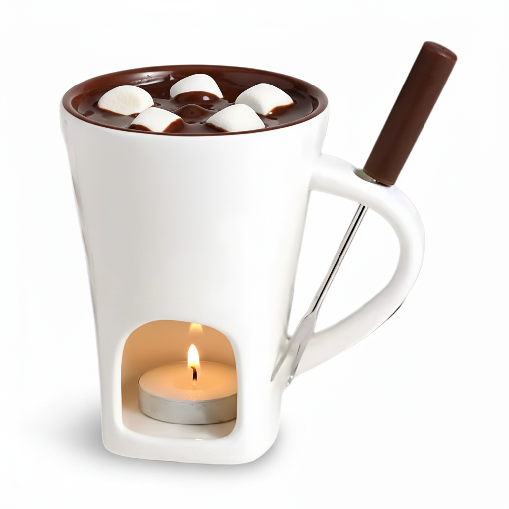 Fondue-Set Keramik Kerzenbeheizter Schokoladen Käse Dessert-Topf
