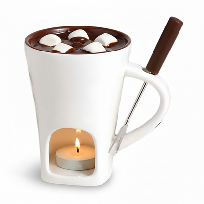 Fondue-Set Keramik Kerzenbeheizter Schokoladen Käse Dessert-Topf