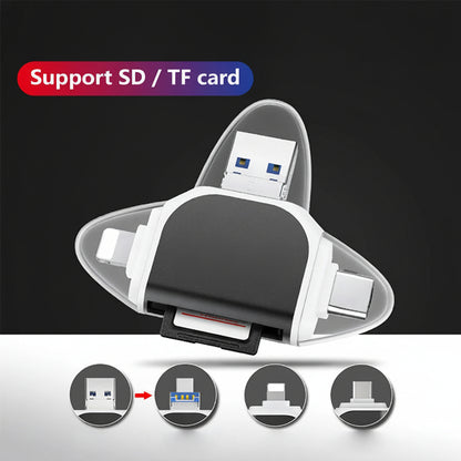 Lettore di schede 4 in 1 Adattatore di trasferimento dati USB C SD Micro SD
