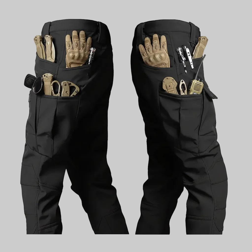 Pantaloni tactici căptușiți cu fleece, cu buzunar cargo, pantaloni casual pentru exterior