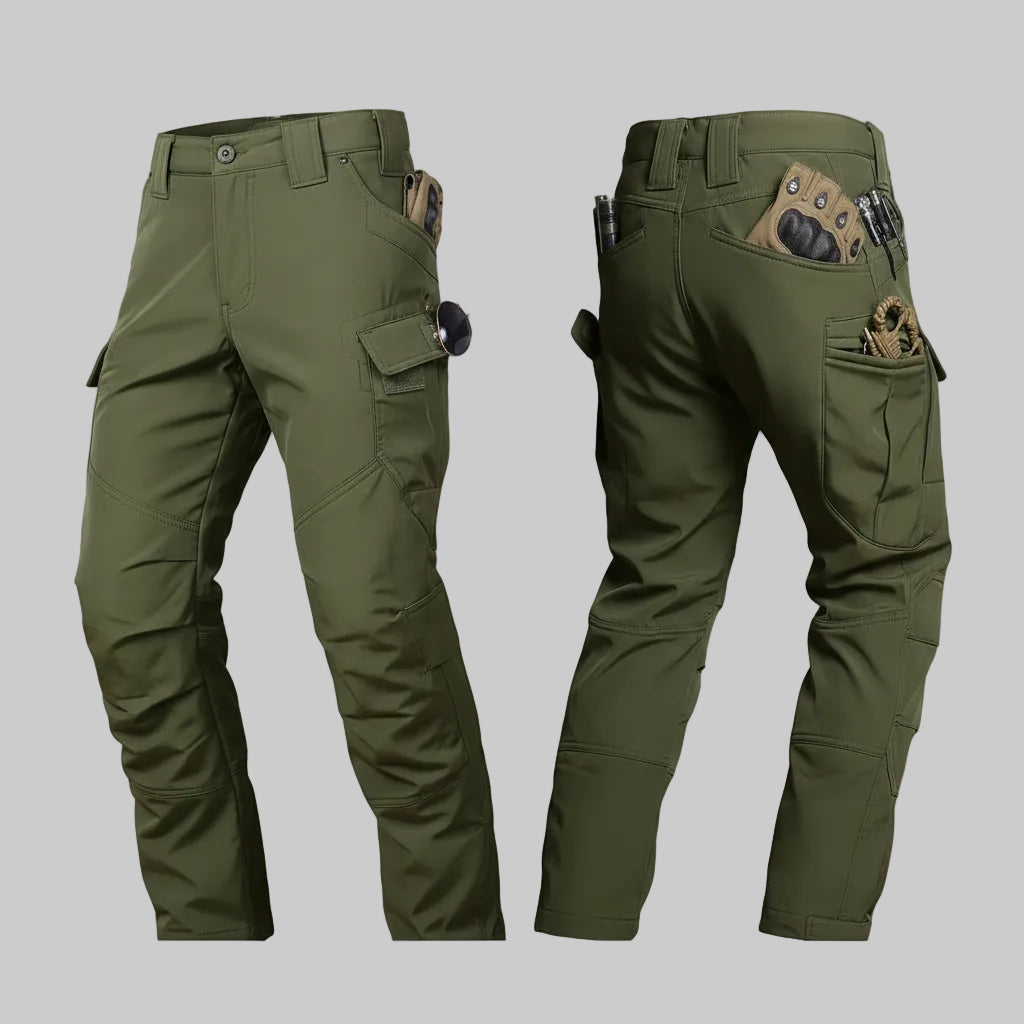 Pantaloni tactici căptușiți cu fleece, cu buzunar cargo, pantaloni casual pentru exterior