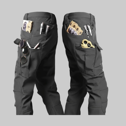 Pantaloni tactici căptușiți cu fleece, cu buzunar cargo, pantaloni casual pentru exterior