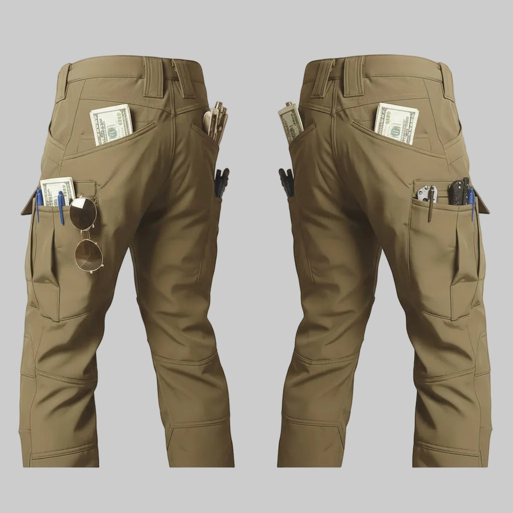 Pantaloni tactici căptușiți cu fleece, cu buzunar cargo, pantaloni casual pentru exterior