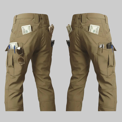 Pantaloni tactici căptușiți cu fleece, cu buzunar cargo, pantaloni casual pentru exterior