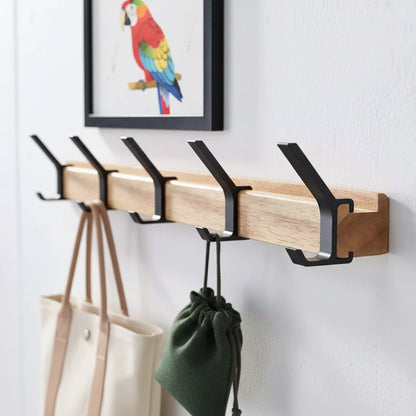 Wandgarderobe Skandinavischer Holz-Haken Organizer Eingangsbereich