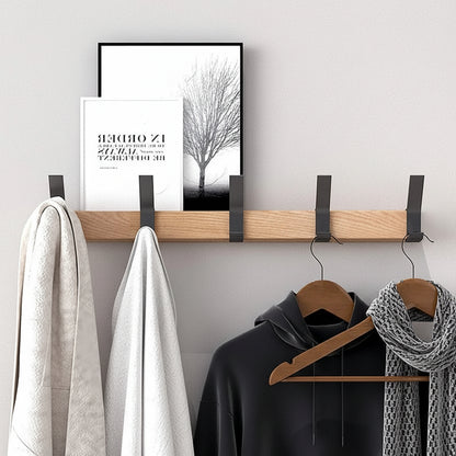 Wandgarderobe Skandinavischer Holz-Haken Organizer Eingangsbereich