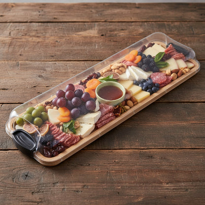 Tabla de cortar Bandeja de servir de bambú para charcutería Tapa con cierre
