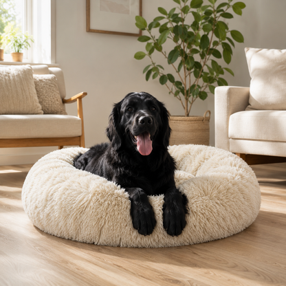 Calming Dog Bed Plush Machine Washable Cozy Design