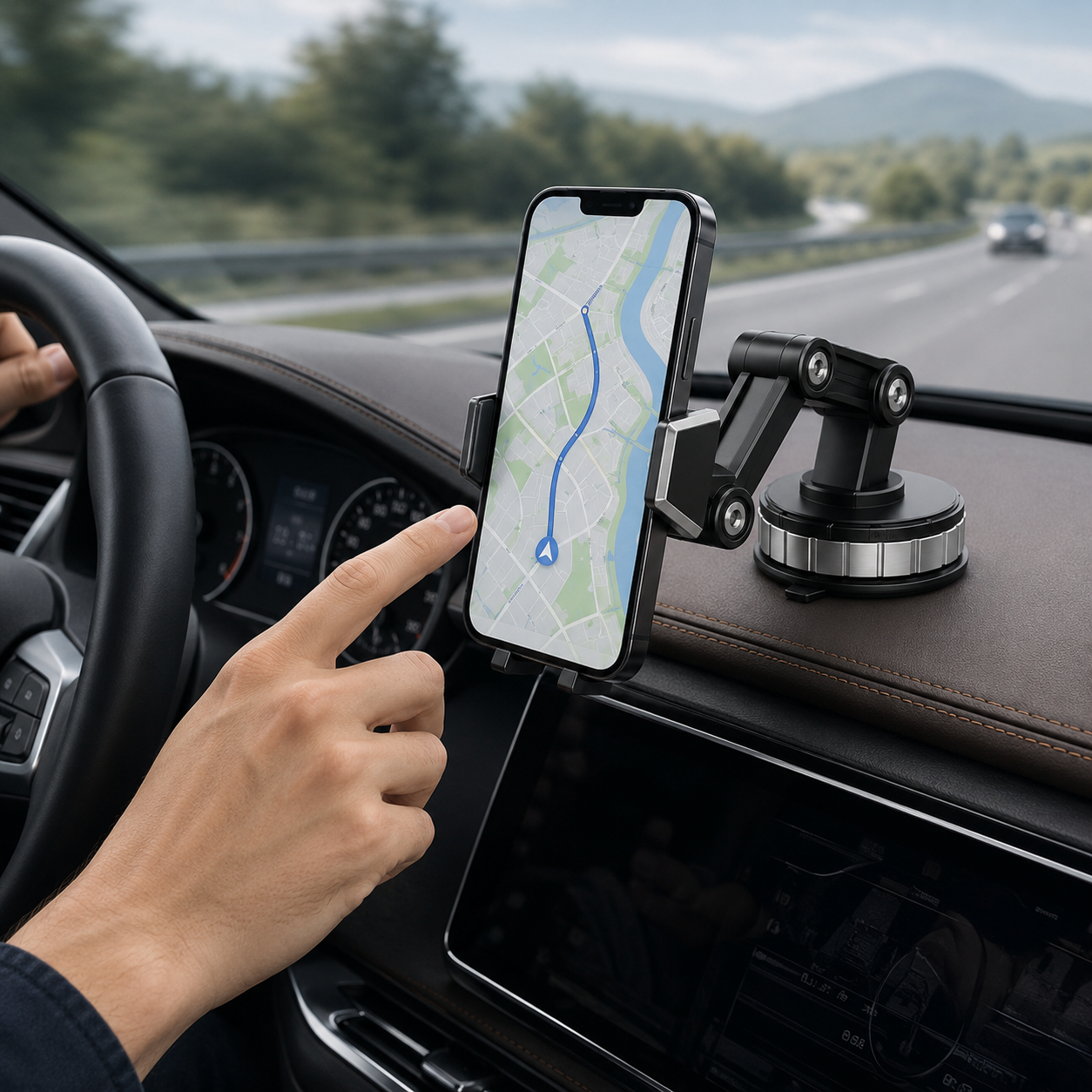 Car Phone Mount Adjustable Holder Dashboard Air Vent Clip