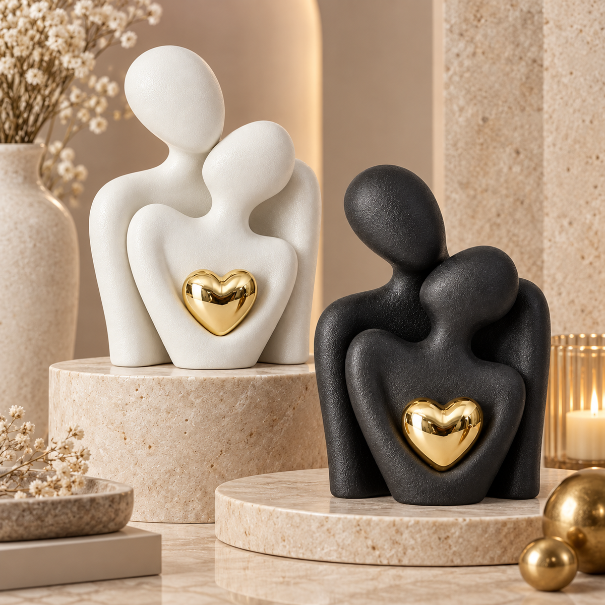 Keramikfigur eines Paares, modernes Design, Dekoration