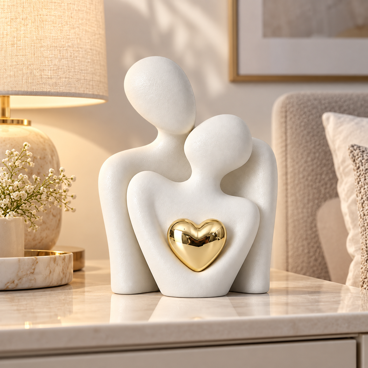 Keramikfigur eines Paares, modernes Design, Dekoration