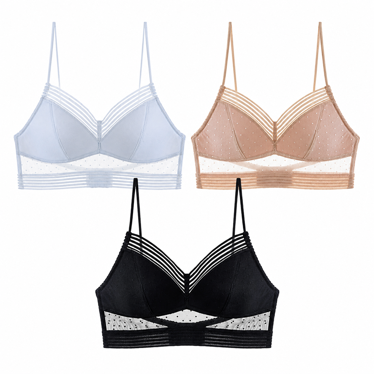 Damen-BH Spitze V-Ausschnitt Ohne Bügel Dünne Träger | Bralette