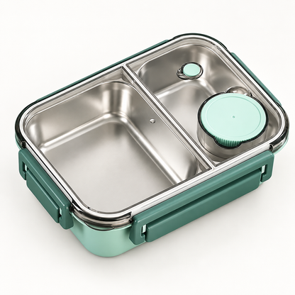 Portapranzo in acciaio inox con design bento termoisolante