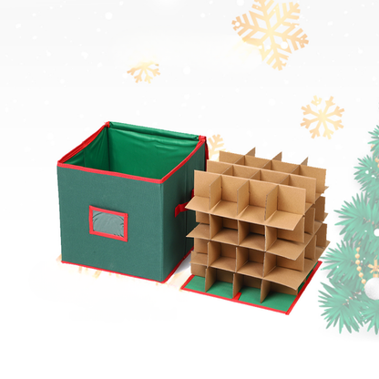 Weihnachtsschmuck-Aufbewahrungsbox mit verstellbaren Trennwänden und Sichtfenster