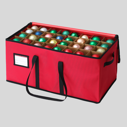 Weihnachtsschmuck-Aufbewahrungsbox mit verstellbaren Trennwänden und Sichtfenster