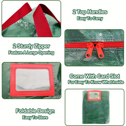 Bolsa para guardar árbol de Navidad, organizador de plástico resistente, impermeable y de gran capacidad