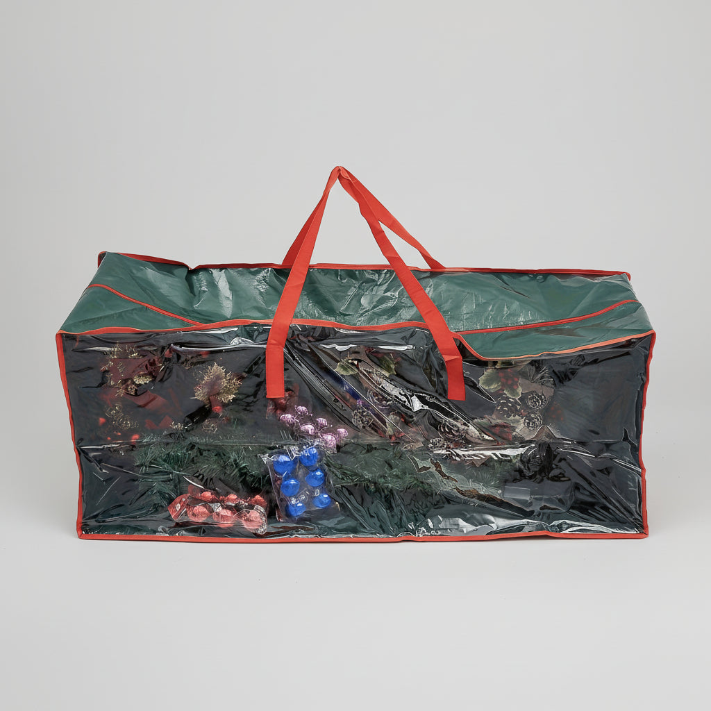 Bolsa para guardar árbol de Navidad, organizador de plástico resistente, impermeable y de gran capacidad