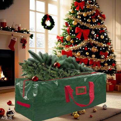 Bolsa para guardar árbol de Navidad, organizador de plástico resistente, impermeable y de gran capacidad