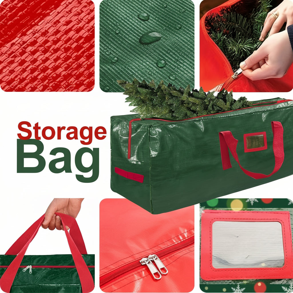 Bolsa para guardar árbol de Navidad, organizador de plástico resistente, impermeable y de gran capacidad