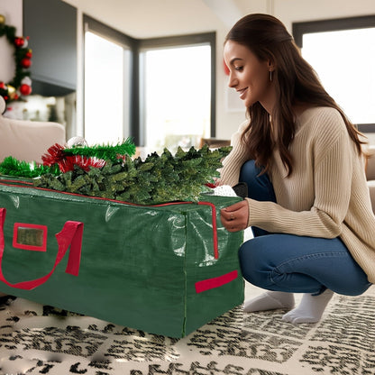 Bolsa para guardar árbol de Navidad, organizador de plástico resistente, impermeable y de gran capacidad
