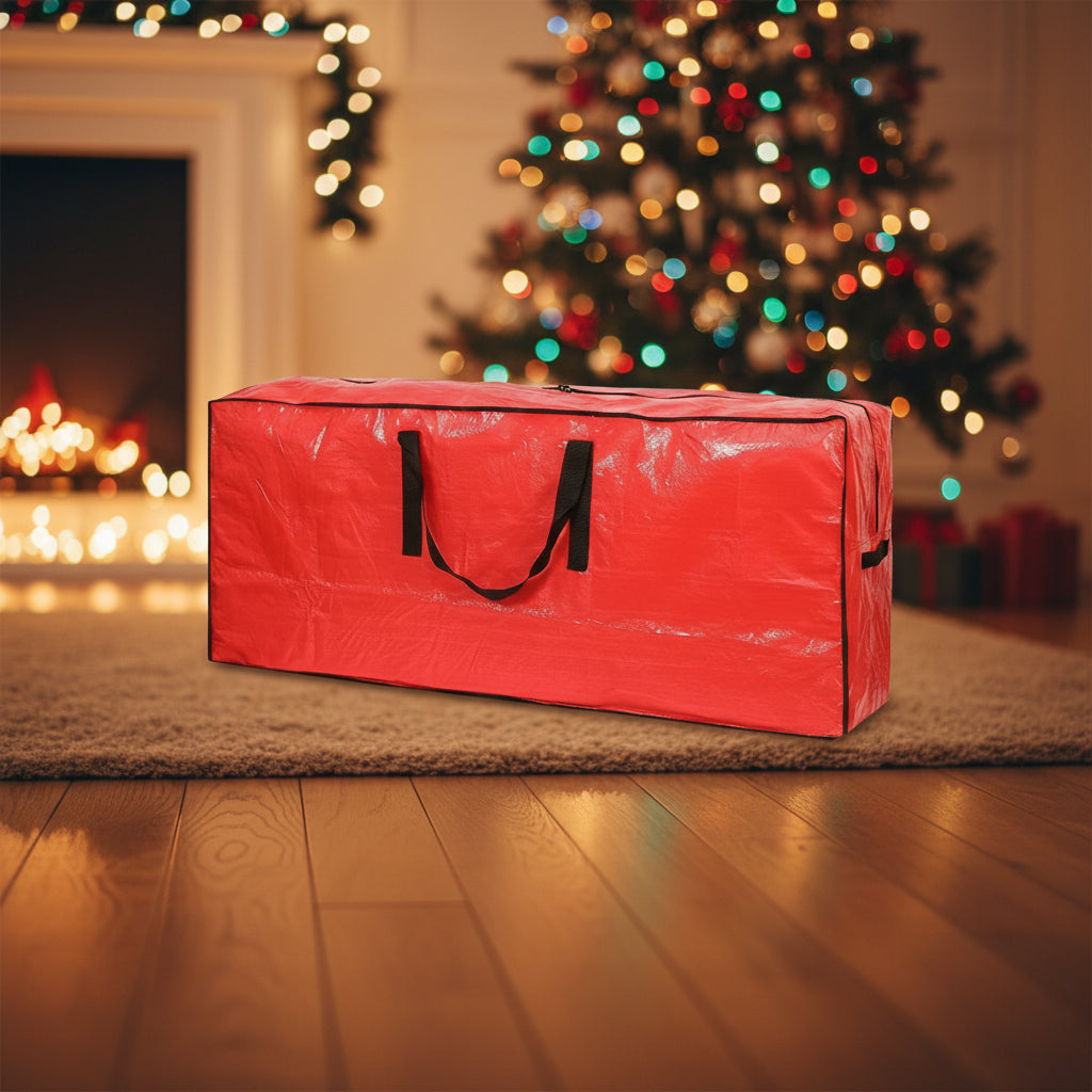Bolsa para guardar árbol de Navidad, organizador de plástico resistente, impermeable y de gran capacidad
