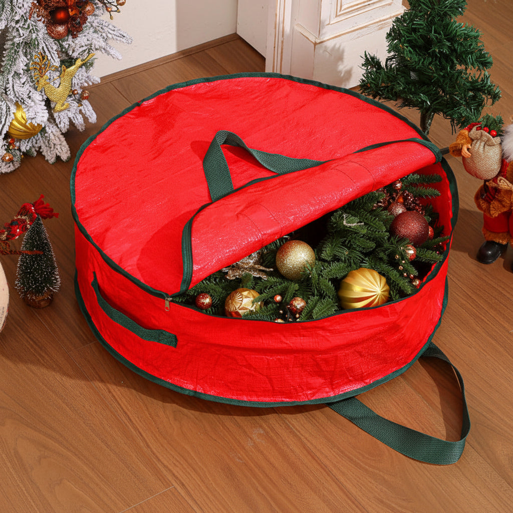 Saco de Armazenamento para Enfeites, Organizador de Poliéster para Decorações de Natal