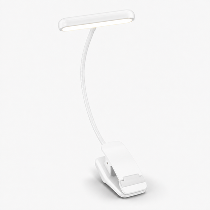 Klemmelæselampe USB-genopladelig LED med fleksibel hals