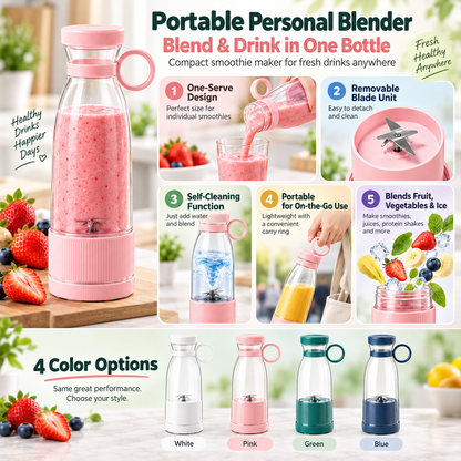 Compact Smoothie Maker Personal Blender Portable