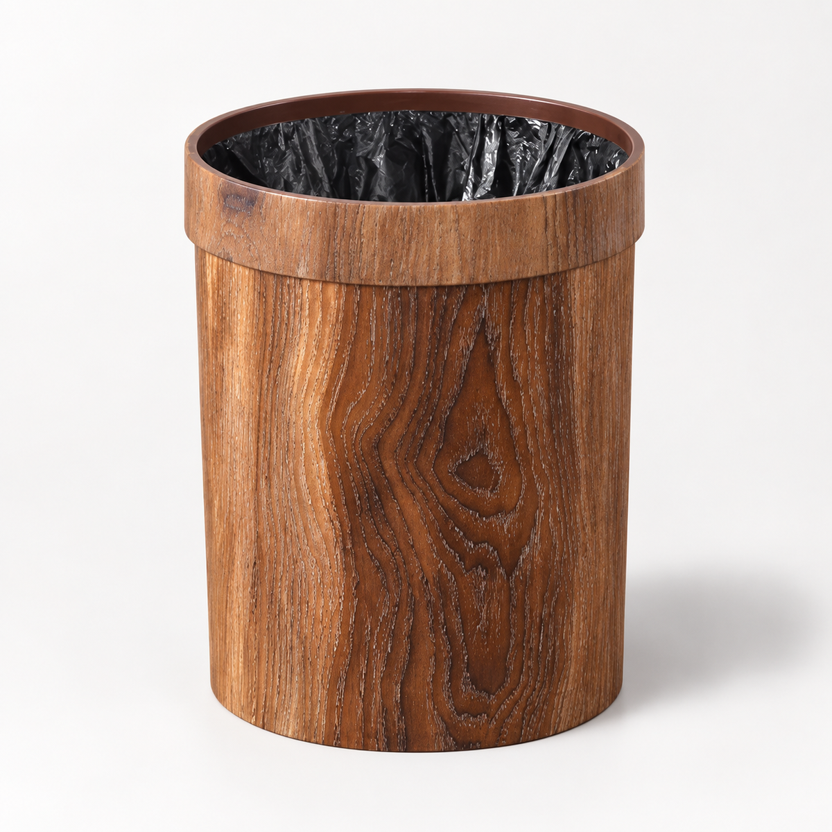Compact Wooden Trash Bin Minimalist Home Organization