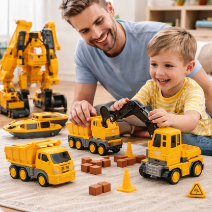Set di Veicoli Magnetici con Blocchi da Costruzione Giocattolo per Bambini Creativi