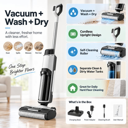 Cordless Floor Cleaner Vacuum Self Cleaning Upright