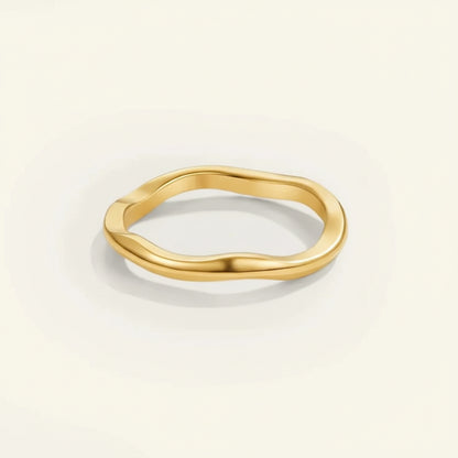 Anello Impilabile d'Oro Fascia Minimalista in Acciaio Inossidabile per Uso Quotidiano
