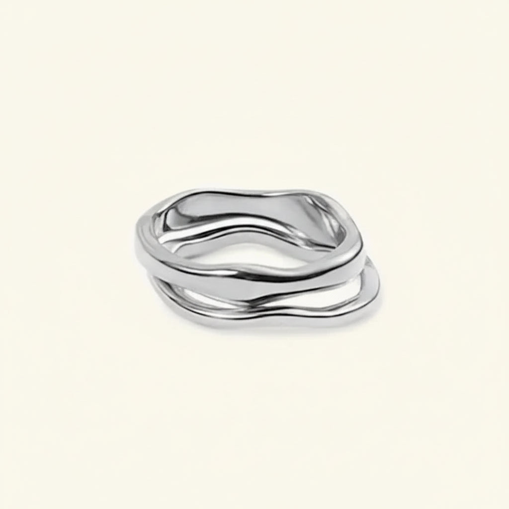 Anello Impilabile d'Oro Fascia Minimalista in Acciaio Inossidabile per Uso Quotidiano