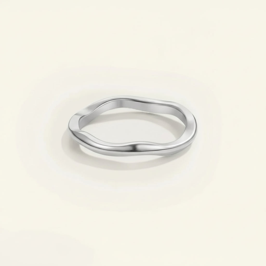Anello Impilabile d'Oro Fascia Minimalista in Acciaio Inossidabile per Uso Quotidiano