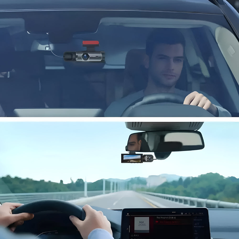 Cameră de bord cu două lentile 1080P, recorder auto pentru condus, monitor de parcare