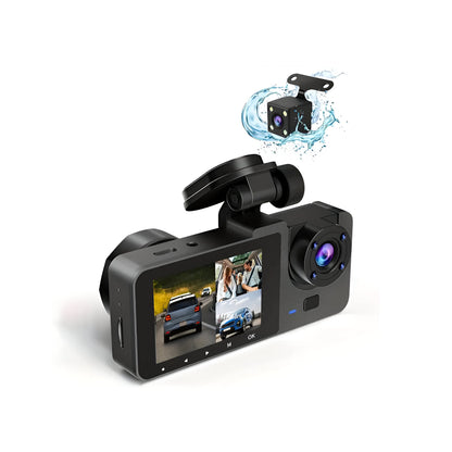 Cameră de bord cu două lentile 1080P, recorder auto pentru condus, monitor de parcare